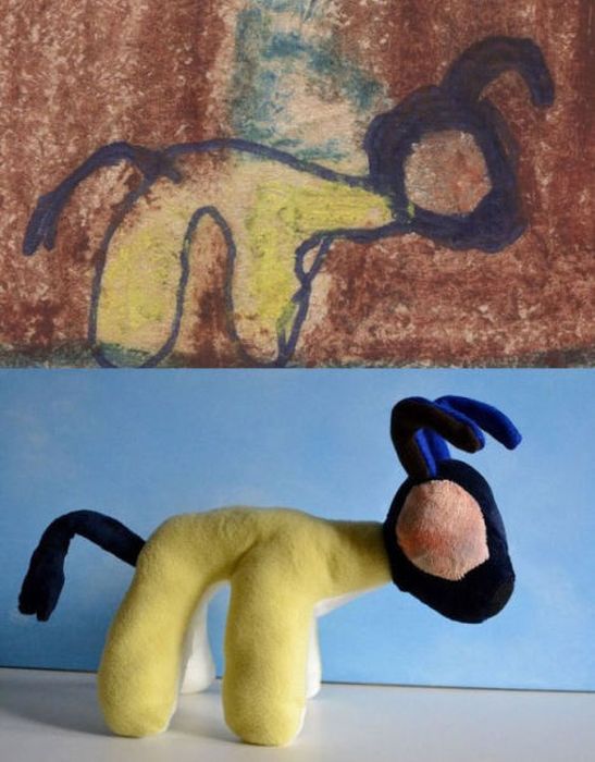 Stuffed Toys Based on Children's Drawings. Part 2 (23 pics)