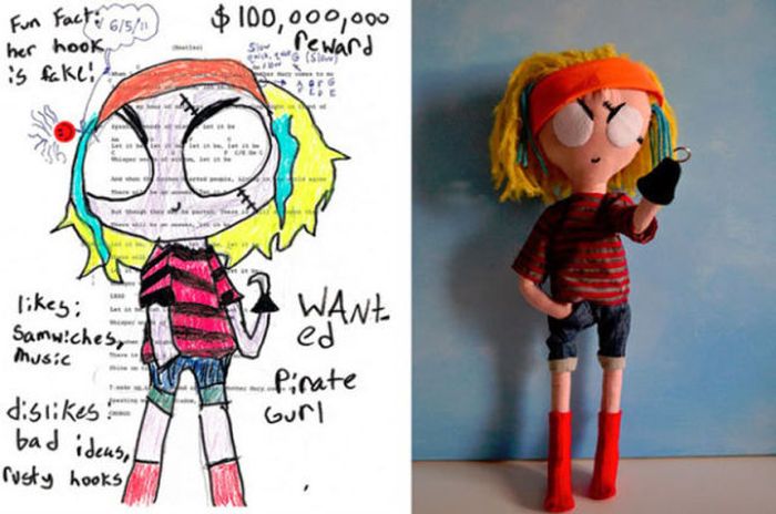 Stuffed Toys Based on Children's Drawings. Part 2 (23 pics)