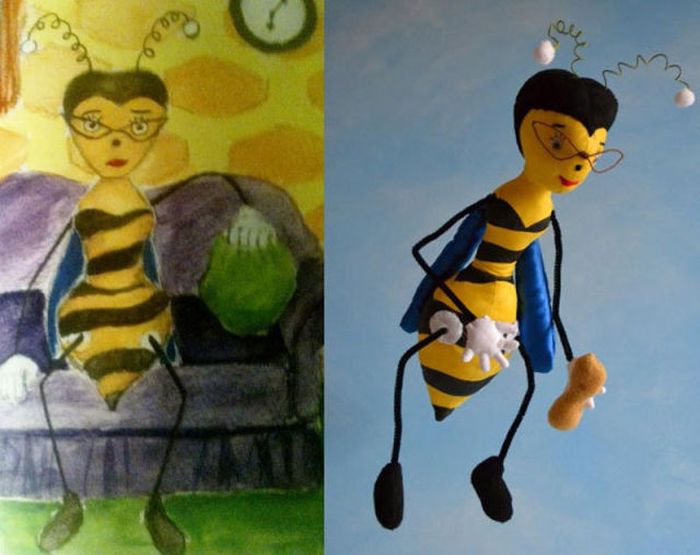 Stuffed Toys Based on Children's Drawings. Part 2 (23 pics)