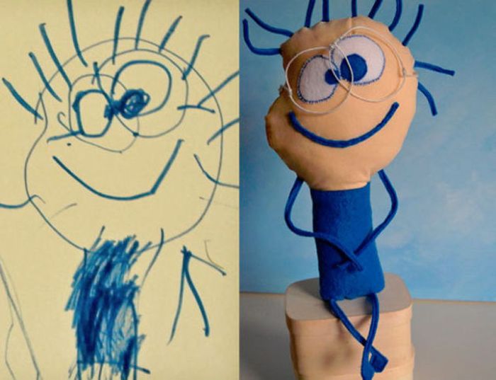 Stuffed Toys Based on Children's Drawings. Part 2 (23 pics)