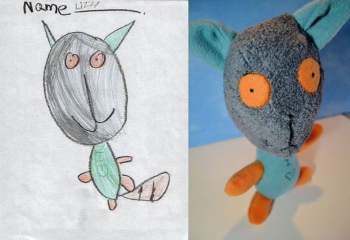 Stuffed Toys Based on Children's Drawings. Part 2 (23 pics)