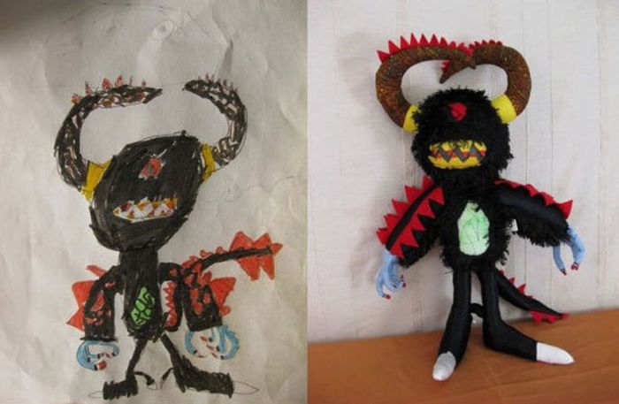 Stuffed Toys Based on Children's Drawings. Part 2 (23 pics)