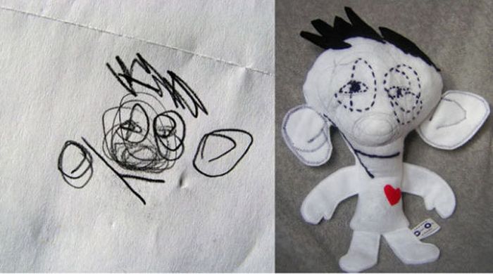 Stuffed Toys Based on Children's Drawings. Part 2 (23 pics)