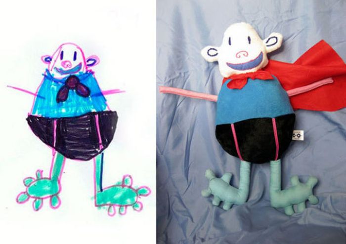 Stuffed Toys Based on Children's Drawings. Part 2 (23 pics)