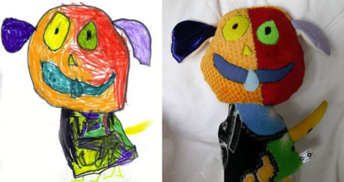 Stuffed Toys Based on Children's Drawings. Part 2 (23 pics)