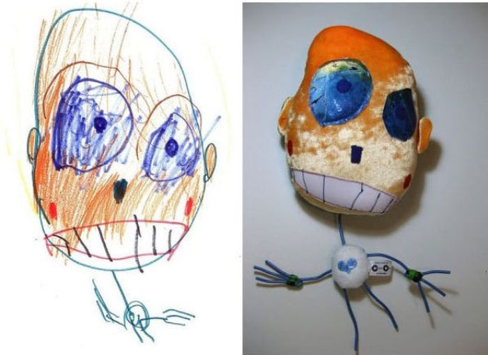 Stuffed Toys Based on Children's Drawings. Part 2 (23 pics)