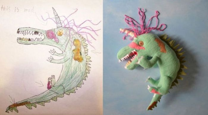 Stuffed Toys Based on Children's Drawings. Part 2 (23 pics)