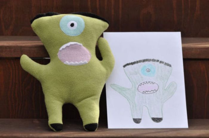 Stuffed Toys Based on Children's Drawings. Part 2 (23 pics)