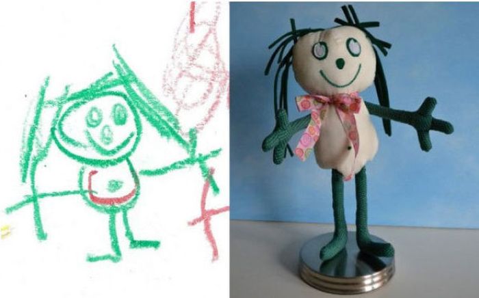Stuffed Toys Based on Children's Drawings. Part 2 (23 pics)