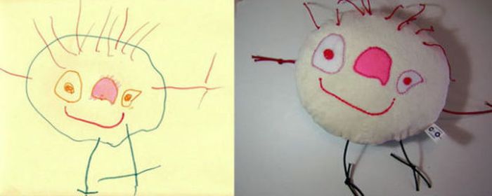 Stuffed Toys Based on Children's Drawings. Part 2 (23 pics)