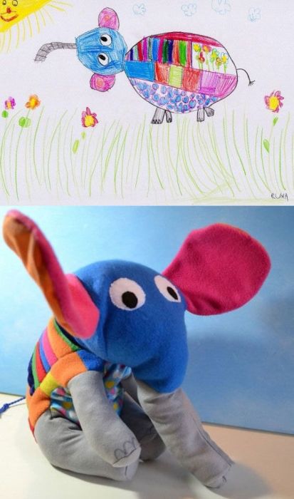 Stuffed Toys Based on Children's Drawings. Part 2 (23 pics)