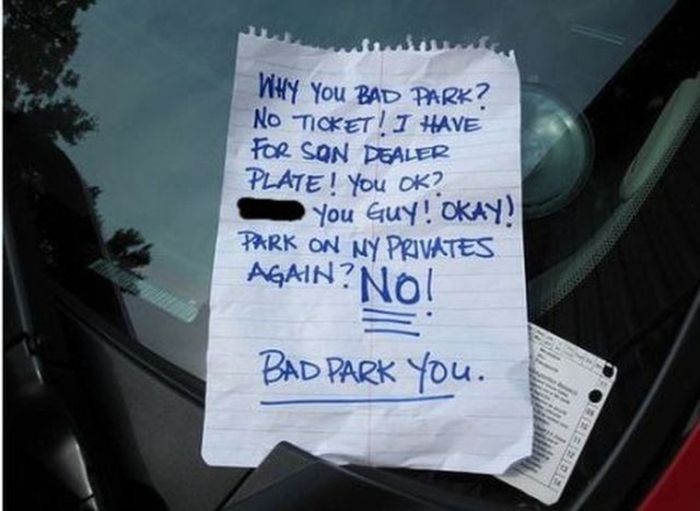 Passive Aggressive Parking Notes (20 pics)