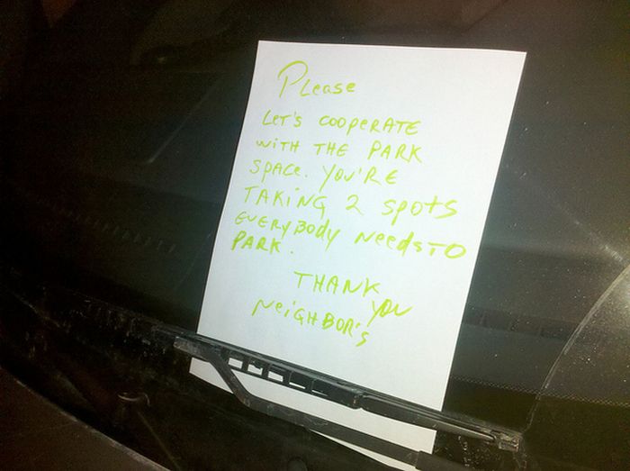 Passive Aggressive Parking Notes (20 pics)