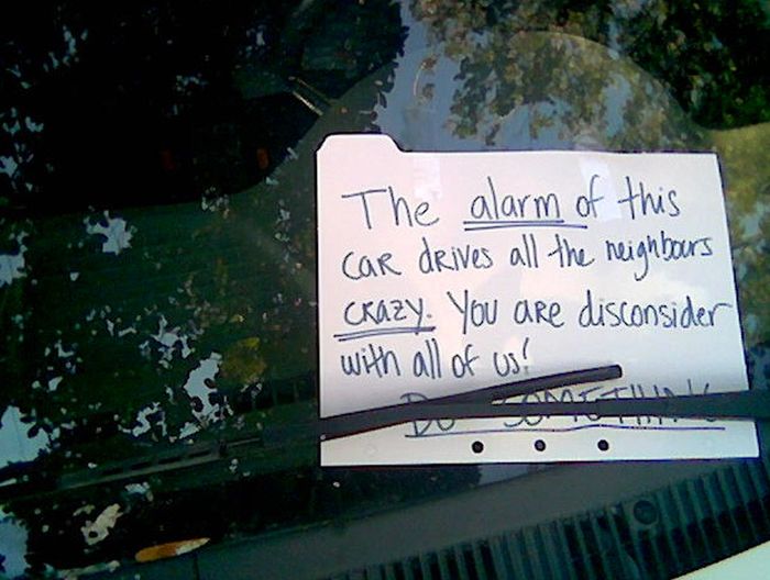 Passive Aggressive Car Alarm Notes (14 pics)