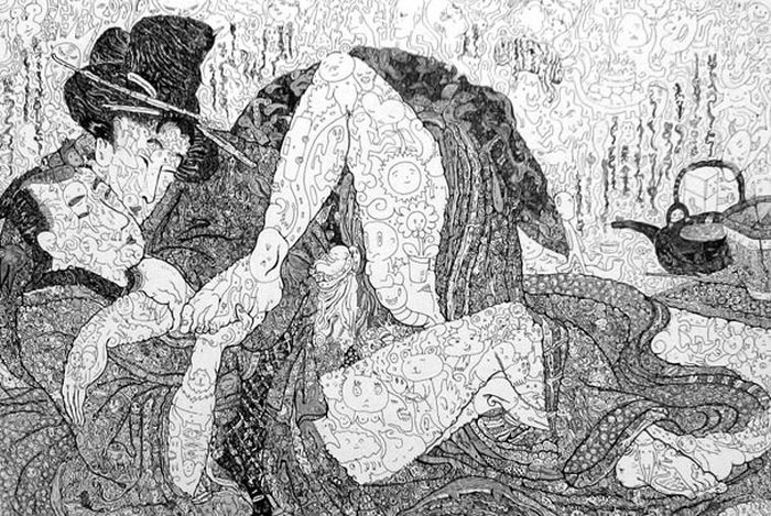 Drawings Made of Thousands of Cartoon Doodles (15 pics)