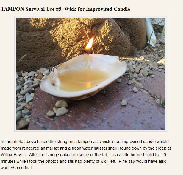 Survival Uses of a Tampon (24 pics)