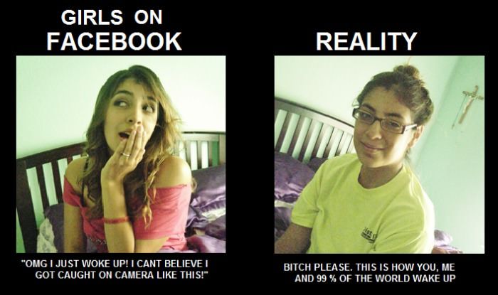 Girls on Facebook and Reality (4 pics)