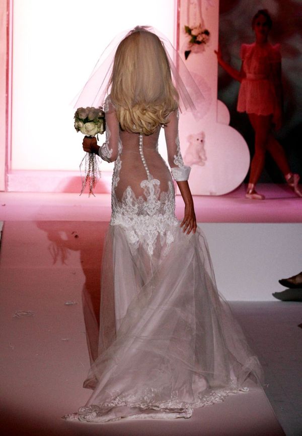 Zahia Dehar Wearing Sexy Wedding Dress (10 pics + video)