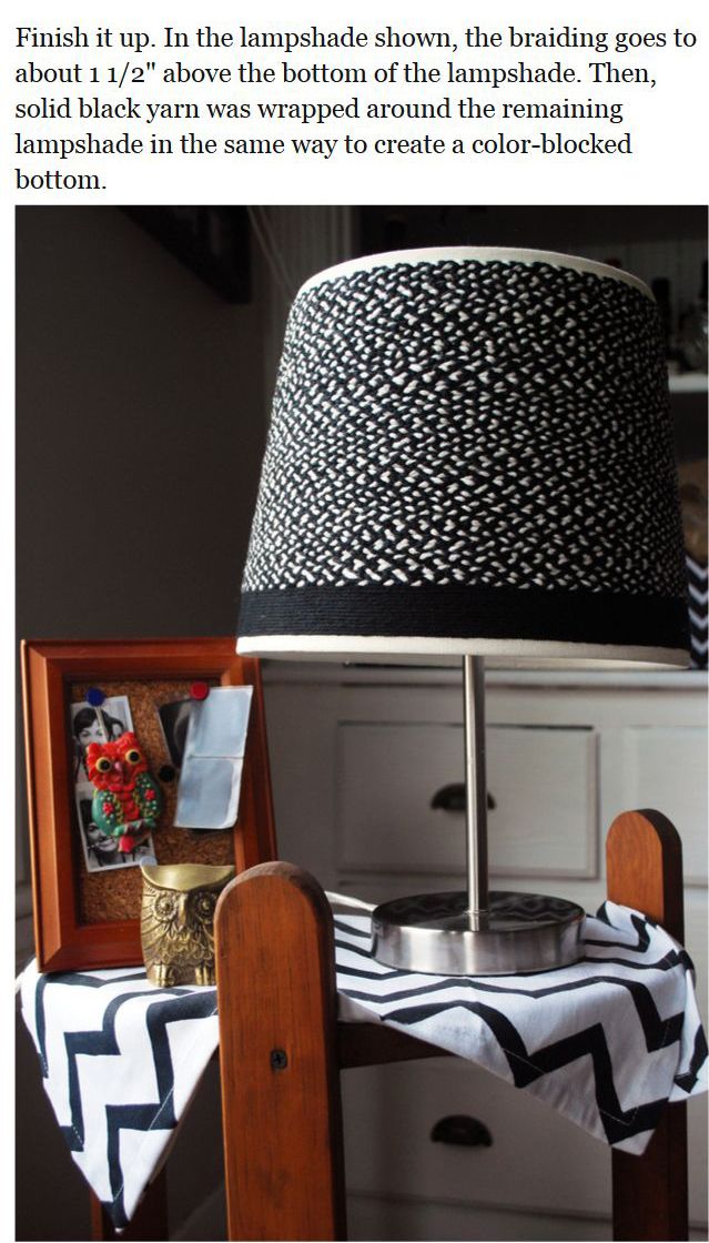 DIY Braided lampshade (8 pics)