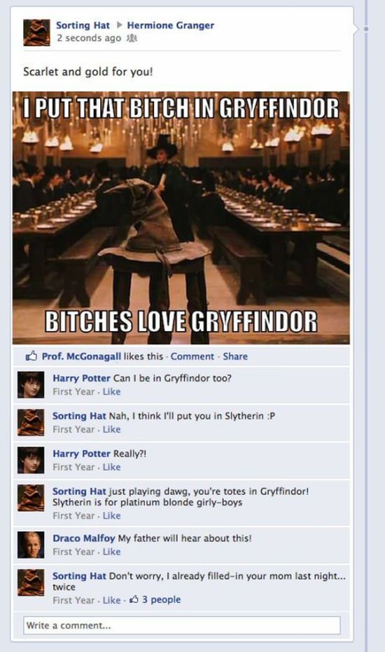 Harry Potter on Facebook (8 pics)