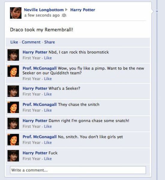 Harry Potter on Facebook (8 pics)