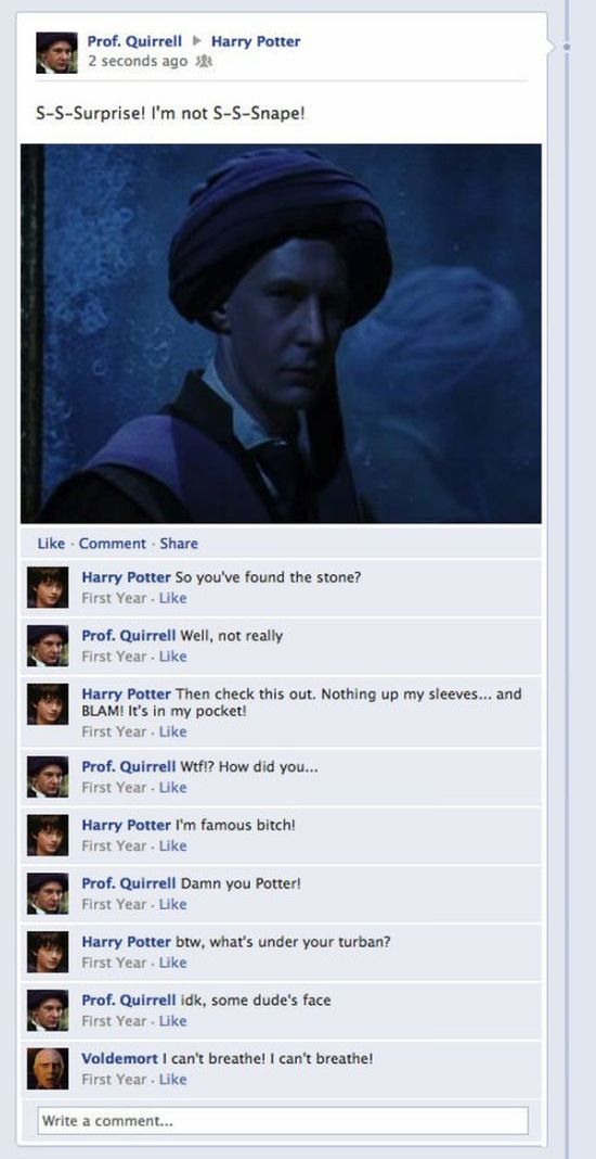 Harry Potter on Facebook (8 pics)