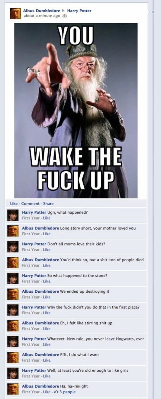 Harry Potter on Facebook (8 pics)