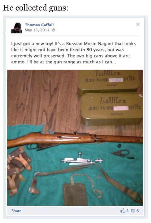 College Station Shooter Thomas “Tres” Caffall's Online Trail (12 pics)