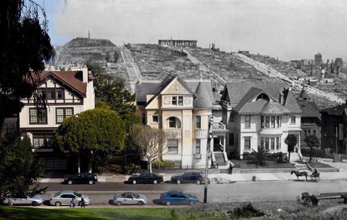 San Francisco after the Earthquake of 1906 and Now (25 pics)
