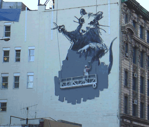Animated Banksy Graffiti (6 gifs)
