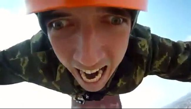 Funny Russian Bungee Jumping Guy