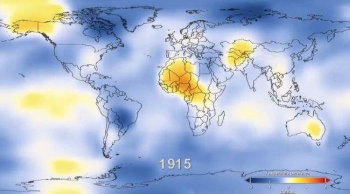 Global Surface Temperature Rise (6 pics + video)