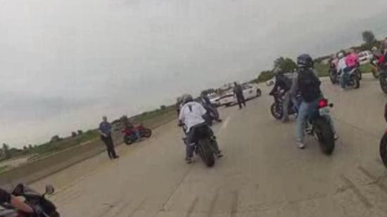 Biker Escapes From Police Block at Ride of the Century Missouri