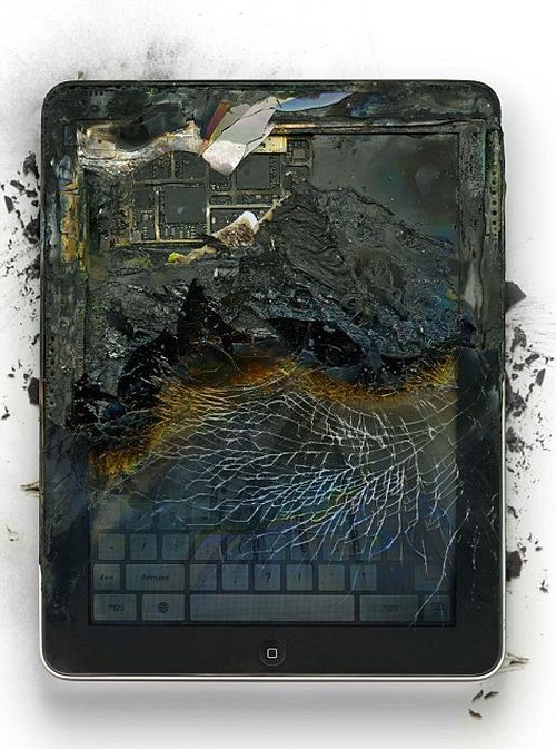 Sculptures Made Out of Destroyed Apple Gadgets (16 pics)
