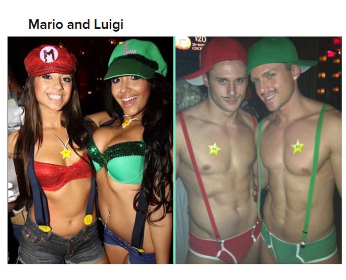 Straight Women vs Gay Guys Halloween Costumes (19 pics)