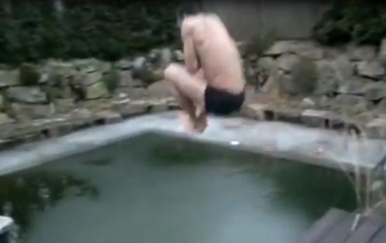 Epic Icy Pool Jump Gone Wrong