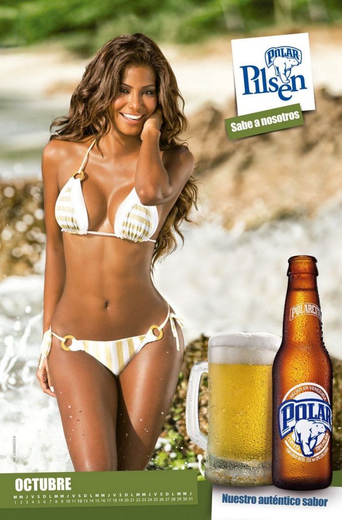 Bikini girls from Venezuela promote local beer in Chicas Polar Pilsen 2013 ...