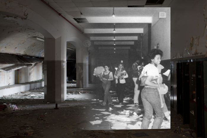 Abandoned Detroit School. Then and Now (9 pics)