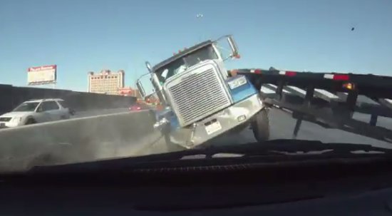 Unexpected Truck Accident Close Call