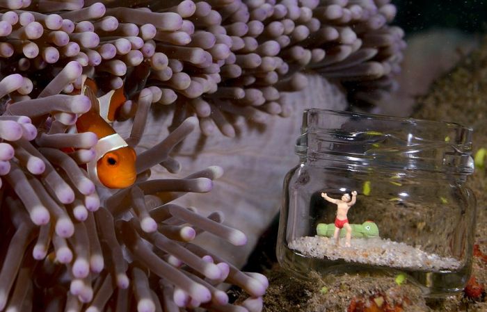 Toy Figures in Underwater Scenes (20 pics)