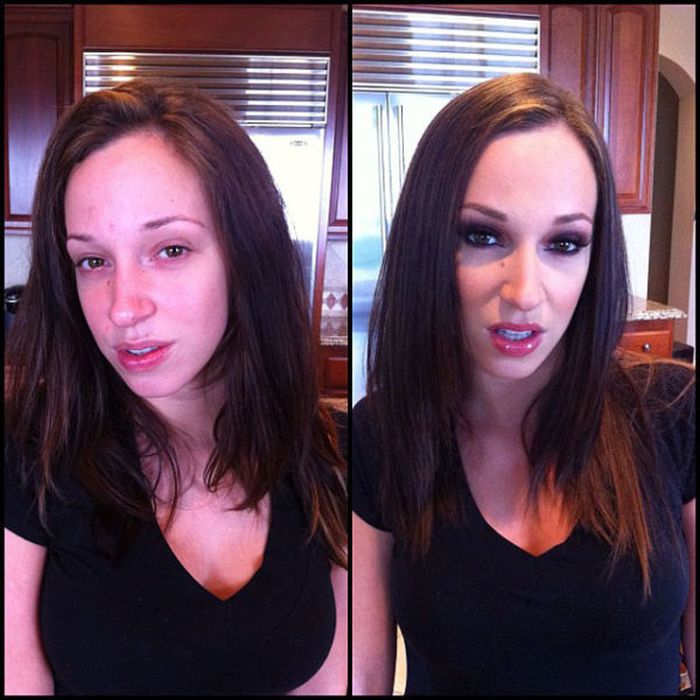 Adult Actresses With and Without Make-up (93 pics)