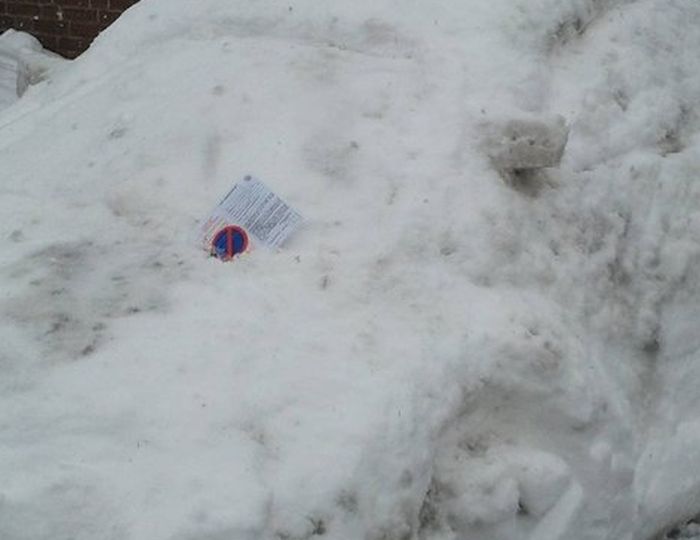 Parking Ticket for a Snowman's Car (3 pics)
