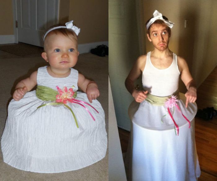 Guy Re-enacts Scenes in Baby Photos (25 pics)