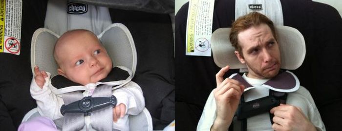 Guy Re-enacts Scenes in Baby Photos (25 pics)