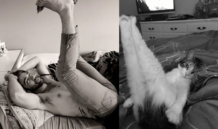 Hot Men And Their Feline Counterparts (67 pics)