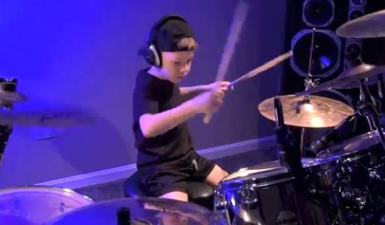 6-Years-Old Drummer Shows Skills