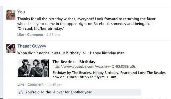 Every Facebook Birthday Wall Ever (5 pics)