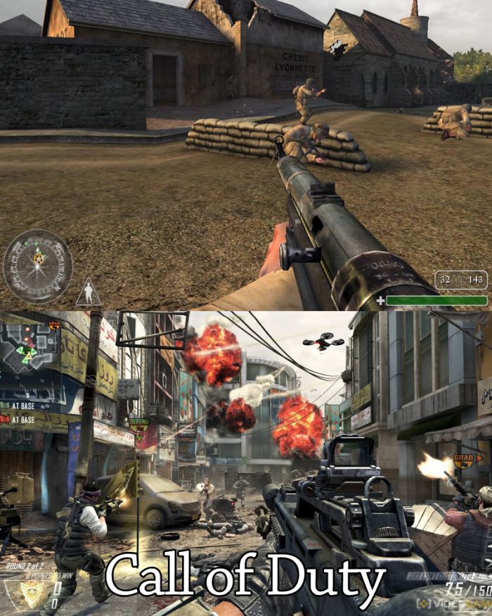 video game graphics then and now