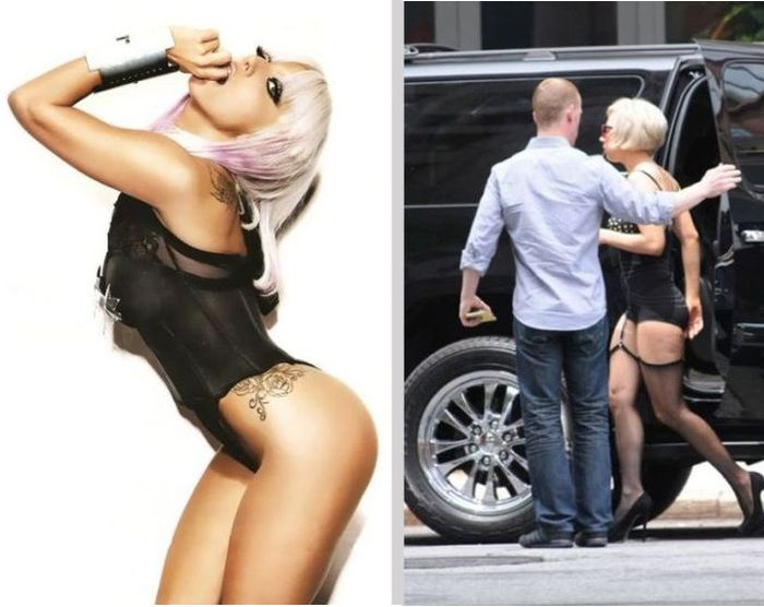 Photoshopped Celebrities vs Real Life Celebrities (12 pics)