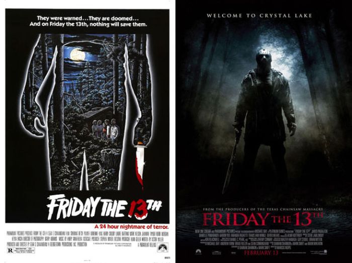 Original Horror Movie Posters vs. Their Remakes (35 pics)